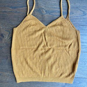 ANTHROPOLOGY Mustard Yellow Ribbed Tank Top